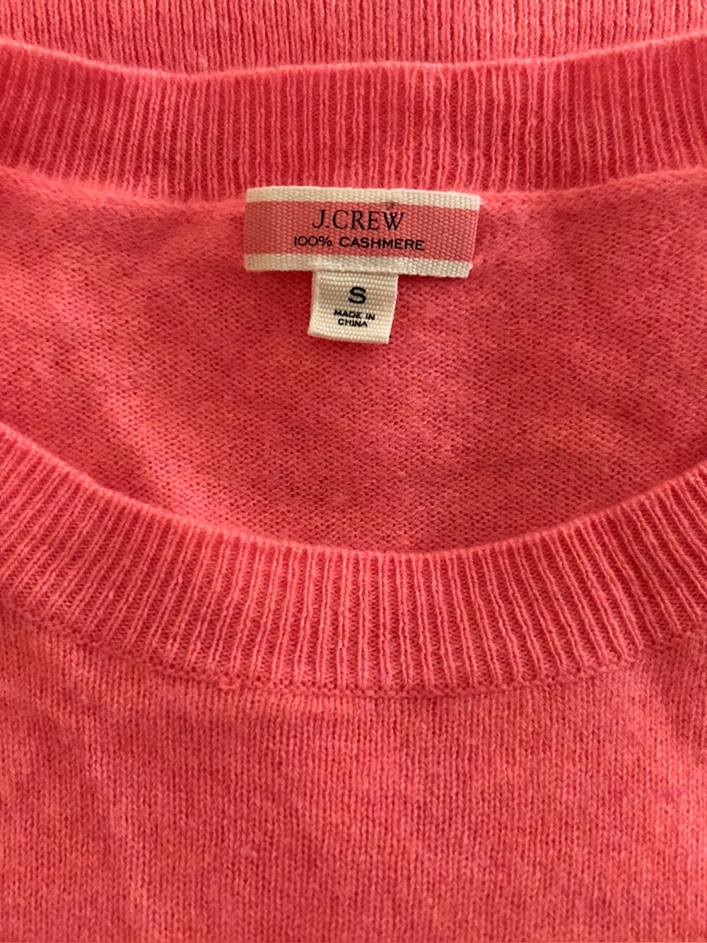 J. Crew Coral 100% Cashmere Crewneck Sweater